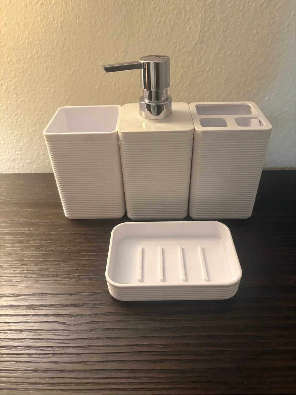 White Bath 4-Piece Bathroom Accessory Set